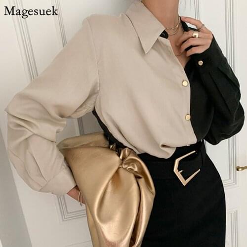 Fashion Puff Sleeve Women Blouse New Spring Office Lady Button Up Female Shirt Tops Plus Size Casual Blouses Women Clothes 12866