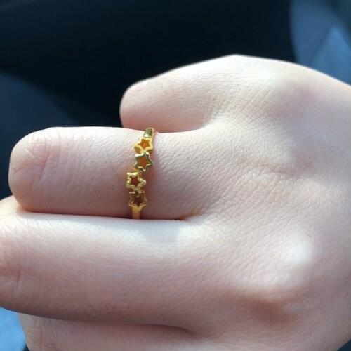 Fashion Simple Hollow Stars Star Rings for Women Adjustable Finger Ring Fine Jewelry Cocktail Party Gold Rings Birthday Gifts