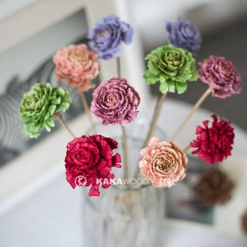 Natural Plant Dried Flower Handmade Purple Flower Fresh Artistic Real Flower Home Decoration Flower Arrangement with Wood Rose