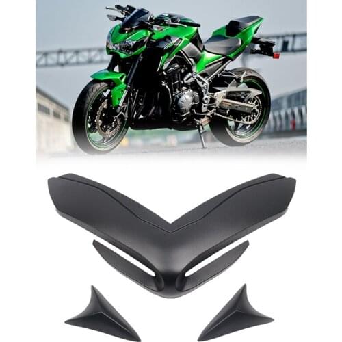 Motorcycle Front Fender Fairing Aerodynamic Winglets Beak Nose Cone Extension Cover Extender for Kawasaki Z900 2017-2019