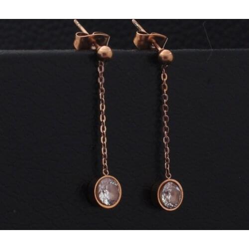 Simple Drop Earrings Rose Gold Color Fashion Star Stainless Steel Jewelry Earrings For Women EKCZZBBBB