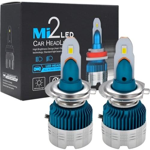 SKYJOYCE New Mi2 Car LED Headlight Bulb H7 H11 H1 H4 Hi-Lo Beam Auto Headlamp Bulb 50W 6000LM 6500K White Car LED Fog Light Bulb