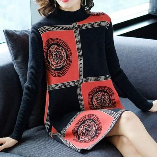 Spring/autumn women sweaters computer knitted loose sweates pullover women high elastic clothing mid-long o-neck sweaters