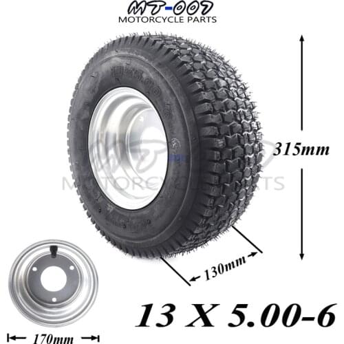 13 x 5.00-6 Tractor Rider Mower ATV GO-kart Drift Bike Wheels beach car accessories Tubeless Tire and Rim Wheel