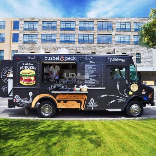 Food Truck Trailer Mobile Kitchen Outdoor Barbecue Hot Dog Pizza Street Snack Coffee Cart Ice Cream Vending Kiosk