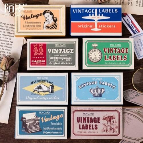 XINAHER 60pcs/lot Retro Pragmatism Matchbox Boxed Sticker Pack Handbook Journal Diary Decorative Paper Scrapbooking
