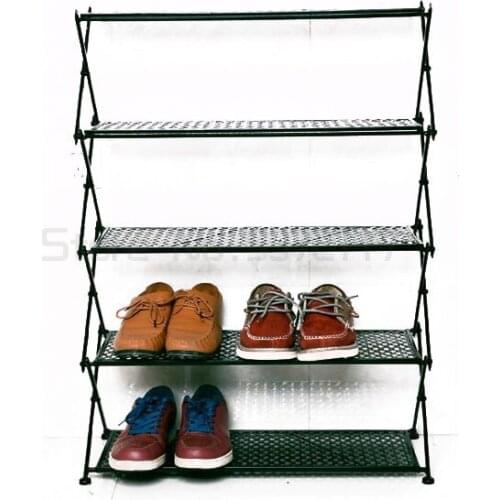Iron folding shoe rack home creative four five six layer storage multi-layer simple modern living room door shelf