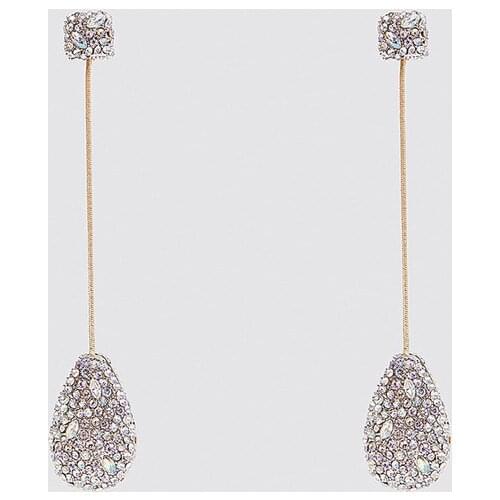 Flatfoosie Korean Style Crystal Long Earrings 2019 Designs Fashion Pink petals Bohemia Petal Dangle Earrings For Women Gift