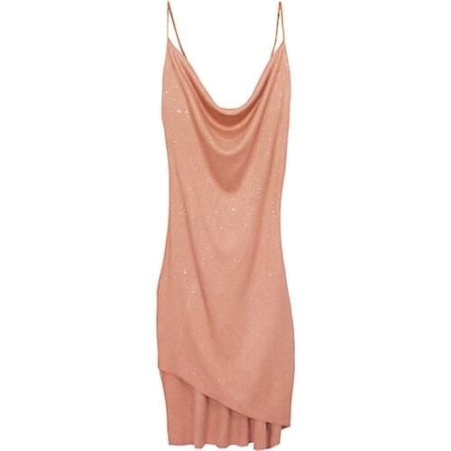 ZC2811 new 2020 summer women fashion temperament shows thin sexy backless irregular dress cheap wholesale