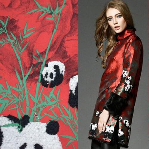 0.95m / piece three-dimensional furry panda geopositioning jacquard fabric big-name fashion fabrics dress child Free Shipping
