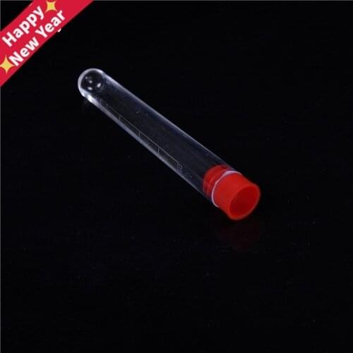 10Pcs 16x100mm Clear Plastic Test Tubes With Caps Lab Round Bottle Tubes Laboratory Tools