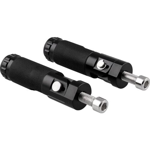 2pcs Black Sliver CNC Aluminum Universal Motorcycle Motor Bike Folding Footrests Footpegs Foot Rests Pegs Rear Pedals Set Parts