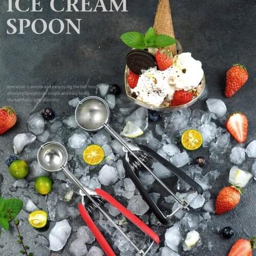 304 Stainless Steel Cookie Spoon Rebound Design Easy To Demold Non-Slip Handle One Spoonful For Multiple Uses Ice Cream Spoon