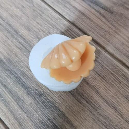 3D Small pearl shell candle making mold chocolate mousse Cake Decor silicone mold Aromatherapy Plaster Soap Mould Home Ornaments