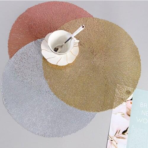4pcs Thermal Insulation Placemat PVC38cm Round Tray Mat Wedding Party Holiday Christmas Decoration Mat