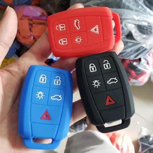5 button remote smart key fob control cover silicone protector for volov C30 S40 C70 XC90 S60 D5 V50 Siliocne Car Key Cover