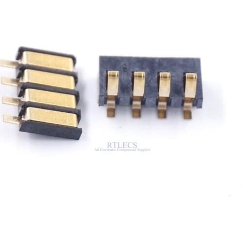 5pcs Spring Compression Contact 2.5 mm Pitch 4 Pin Female Male Connector Surface Mount Battery Connectors Reflow Solder PCB