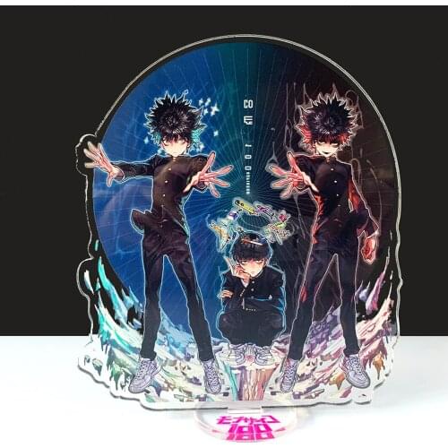 Hot Japanese Anime Mob Psycho 100 Keychain Double Sided Acrylic Desk Decor Cosplay Standing model Men Women Trinket Fans Gift