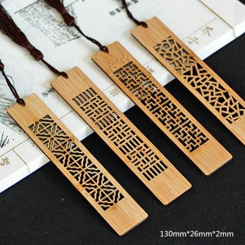 1PC Ancient Chinese Traditional Art Style Retro Wooden Hollow Bookmarks for Books Creative Gift for Friends School Stationery