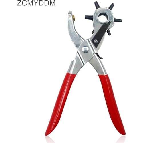 ZCMYDDM Eyelet Puncher Revolve Leather Belt Hole Punch Plier for Watchband Strap Household Leathercraft DIY Sewing Tools