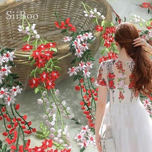 American style elegant floral embroidery mesh lace fabric for summer dress lace tissue tela tejido for sewing free ship SP4270