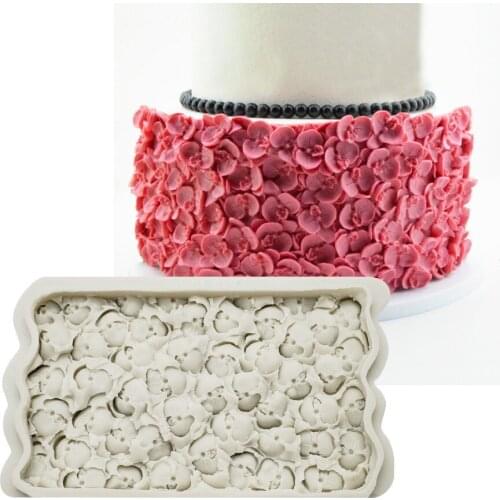 Phalaenopsis Floret Flower Cake Stencil Lace Mesh Stencils for Wedding Cake Border Stencils Fondant Mould Cake Decor Tools