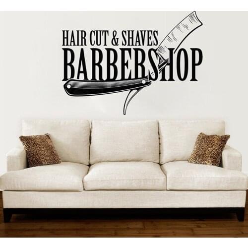 YOYOYU Barbershop Art Poster Vinyl Wall Sticker Decal Remove Hair Cut Shaves Stylist Beatuy Salon Room Decoration ZX522
