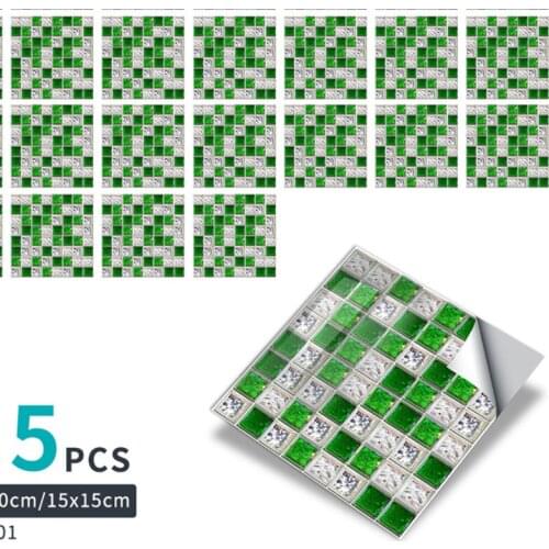 Imitation 3D Stereo Mosaic Self-adhesive Wall Stickers Bathroom Tile Stickers Kitchen Decor Waterproof and Oil-proof Stickers