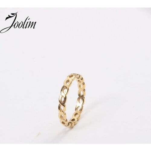 Joolim High End 18K Gold PVD Fashionable Arabic Numeral 8 Rings for Women Stainless Steel Jewelry Wholesale