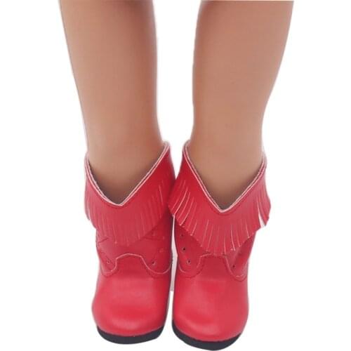 Doll Shoes Lovely baby red baby boots 18 inch Girl dolls and 43 cm baby doll toy accessories s99