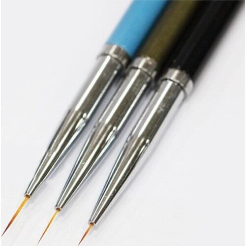 MiFanXi 3 Pcs Nail Liner Brush Set Metal Handle Stripe Painting Drawing Pen Kits DIY Manicure Nail Art Tools