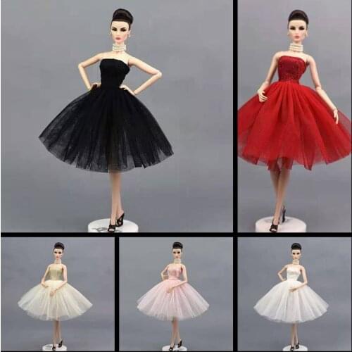Fashion Princess Dress for Barbie Clothes Short Ballet Dresses Tutu Evening Party Gown Vestido 1/6 BJD Doll Accessories Kids Toy