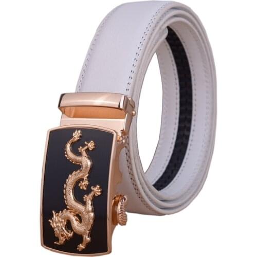 Fashion Leisure Designer Leather Belt Men Belt with Dragon Automatic Buckle Male Saistband Belt for Mens Strap