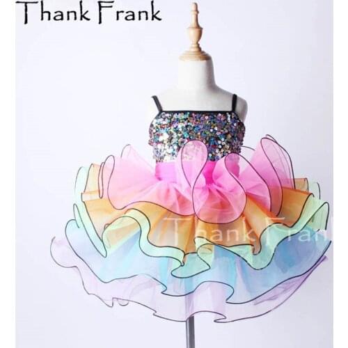 Girls Colorful Professional Ballet Tutu Dress Kids Dance Costume C99