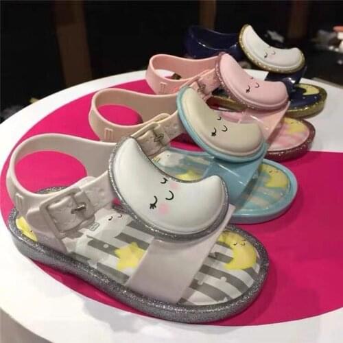 2021 New Mini Melissa Jelly Sandals Stars Moon Children Shoes Cartoon ChildrenS Sandals Beach Kids Breathable Beach Shoes MN033