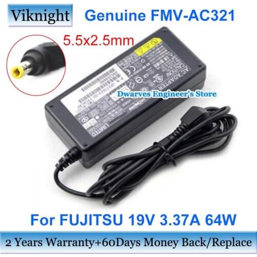 Genuine FMV-AC321 AC Adapter 19V 3.37A Laptop Charger For Fujitsu FMV-BIBLO NB75J NB55J/T NB16B NB50L NB16C NB55L Power Supply