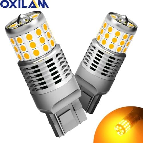 OXILAM 2Pcs Amber T20 7440 7440NA WY21W LED Canbus No Hyper Flash Built-in Resistor Turn Signal Lights For Nissan Toyota Mazda