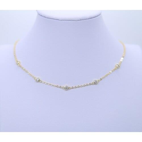 33+7cm cz charm Choker Necklace Gold color Pendants Necklace for Women chocker