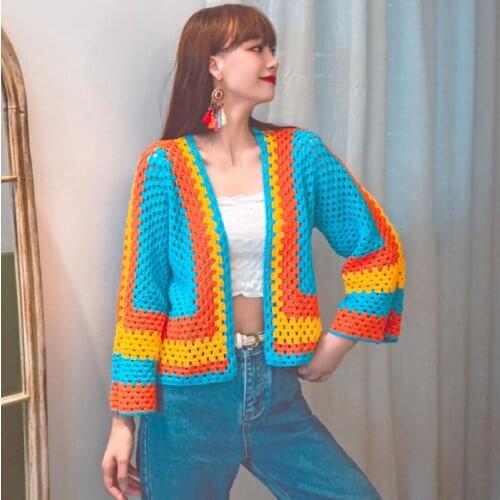 Handmade Crochet Beach Cover Up Sexy Hollow Out Mesh Knitted Tunic Swimsuit Coverup Womens Beach Sarong Robe De Plage A543