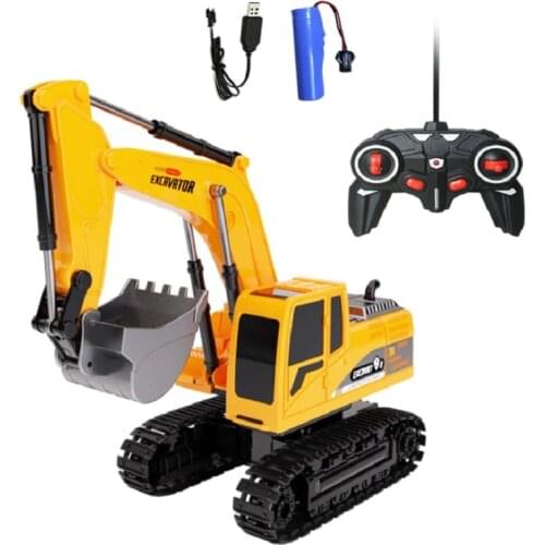 Gift Toys Excavator RC Car 6 Channel 1:24 RC Excavator toy RC Engineering Car Alloy Excavator kids Christmas Gift dropshipping