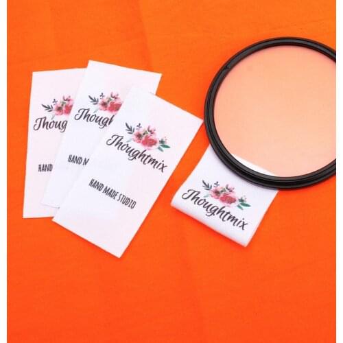 Custom sewing labels, Personalized Brand, Logo or Text, Custom Design, Organic Cotton Fabric Name Label (MD0039)