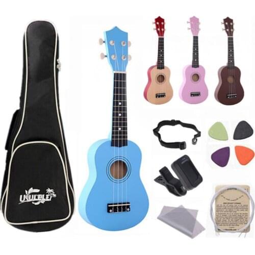 Professional 21 Inch Ukulele Beginners Children Christmas Gifts Hawaii Four String Guitar + String + Pick