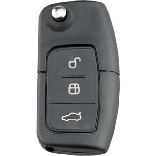 Remote Flip 3 Buttons Flat Shape Metal ABS Shell Car Key Case for Ford Focus