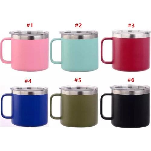 Quevinal 20pcs 14oz Kids Cups Stainless Steel Milk Cup Double Wall Vacuum Insulated Mugs Metal Wine Glass with handles & lids