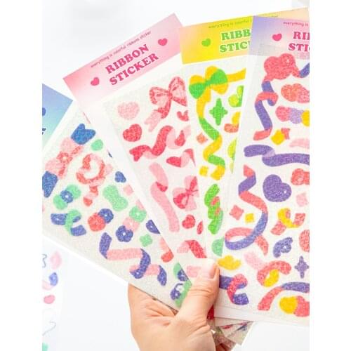 COO NOTE PET Rainbow Ribbon Sticker Pack DIY Hand Account Decoration Label Diary Stationery Album Kawaii