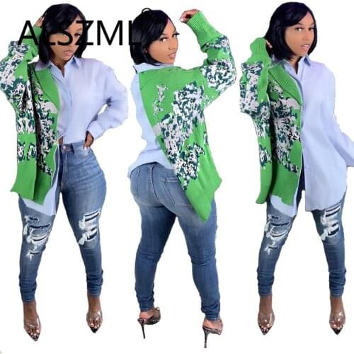 V Neck Long Sleeve Flower Print Women Coat High Street Chic Lady Fashion Women Top Young Party T Shirt