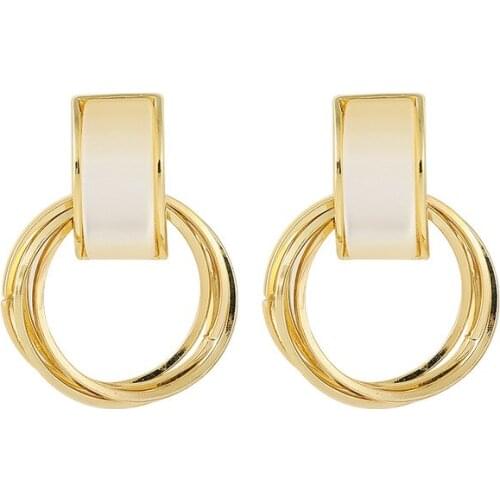 New Jewelry Geometric Design Fashionable Simple Round Earrings Earrings Kolczyki Aretes De Mujer Earrings For Women