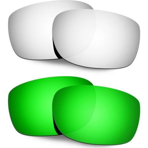 Hkuco Replacement Polarized Lenses For Straightlink Sunglasses - Silver&Green 2 Pairs