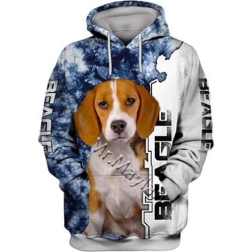 Unisex 3D Funny Graphic Hoodie Beagle Sweatshirt Animal Hoody Men/Women Casual Harajuku Street Sweatshirt Zip Hooded Pullover 56