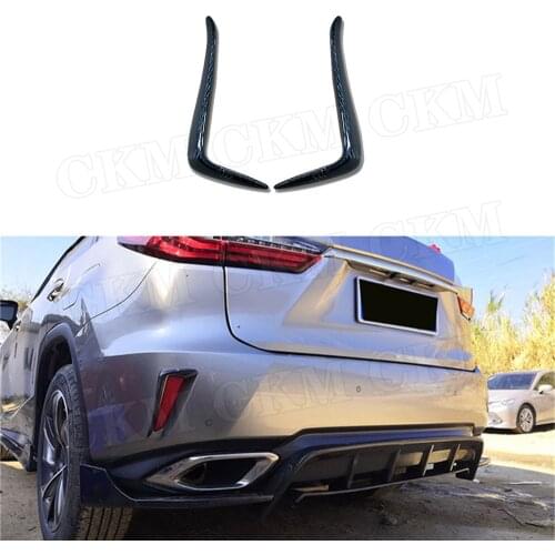 Carbon Fiber Rear Bumper Reflective Strip Air Vent Trim Covers Winglet For Lexus RX300 RX450H 2016-2020 Car Styling